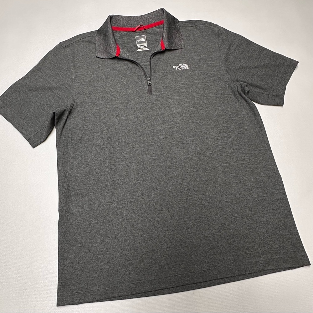 The North Face Gray 1/4 Zip Polo Medium